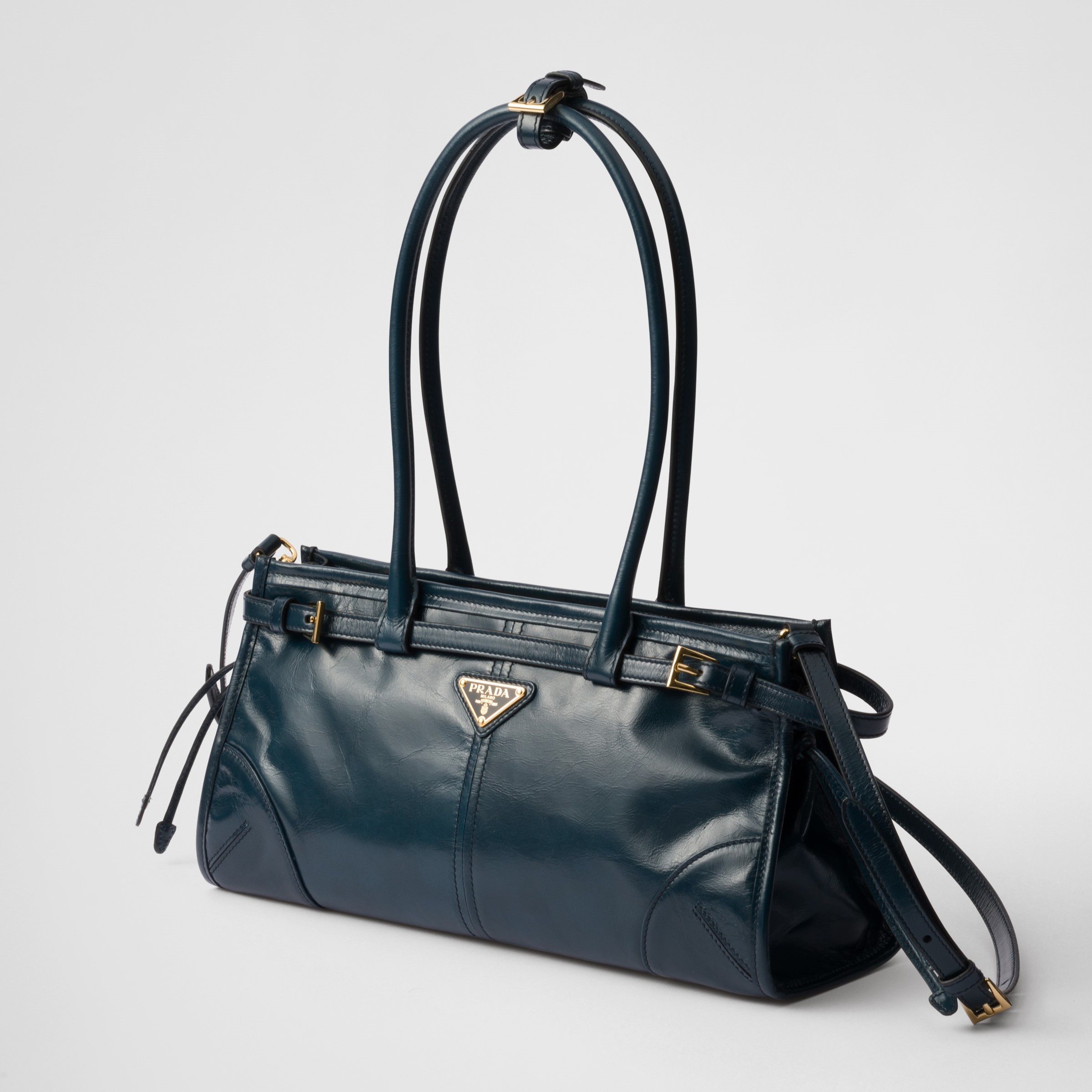 MEDIUM LEATHER HANDBAG, DENIM