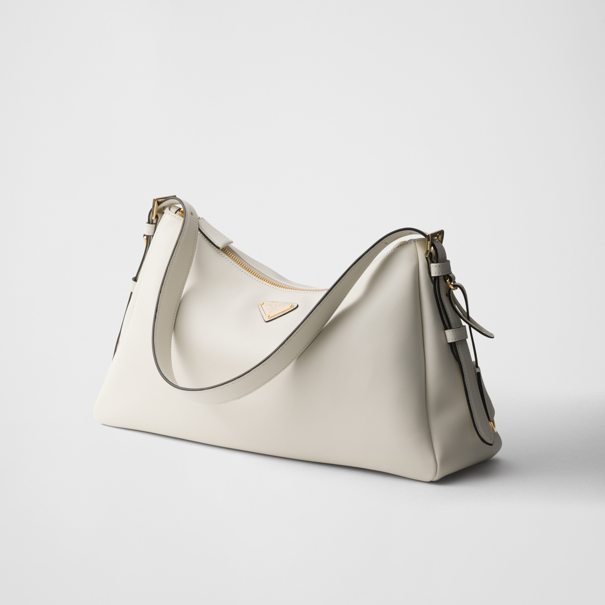 AIMÉE LARGE LEATHER SHOULDER BAG, WHITE