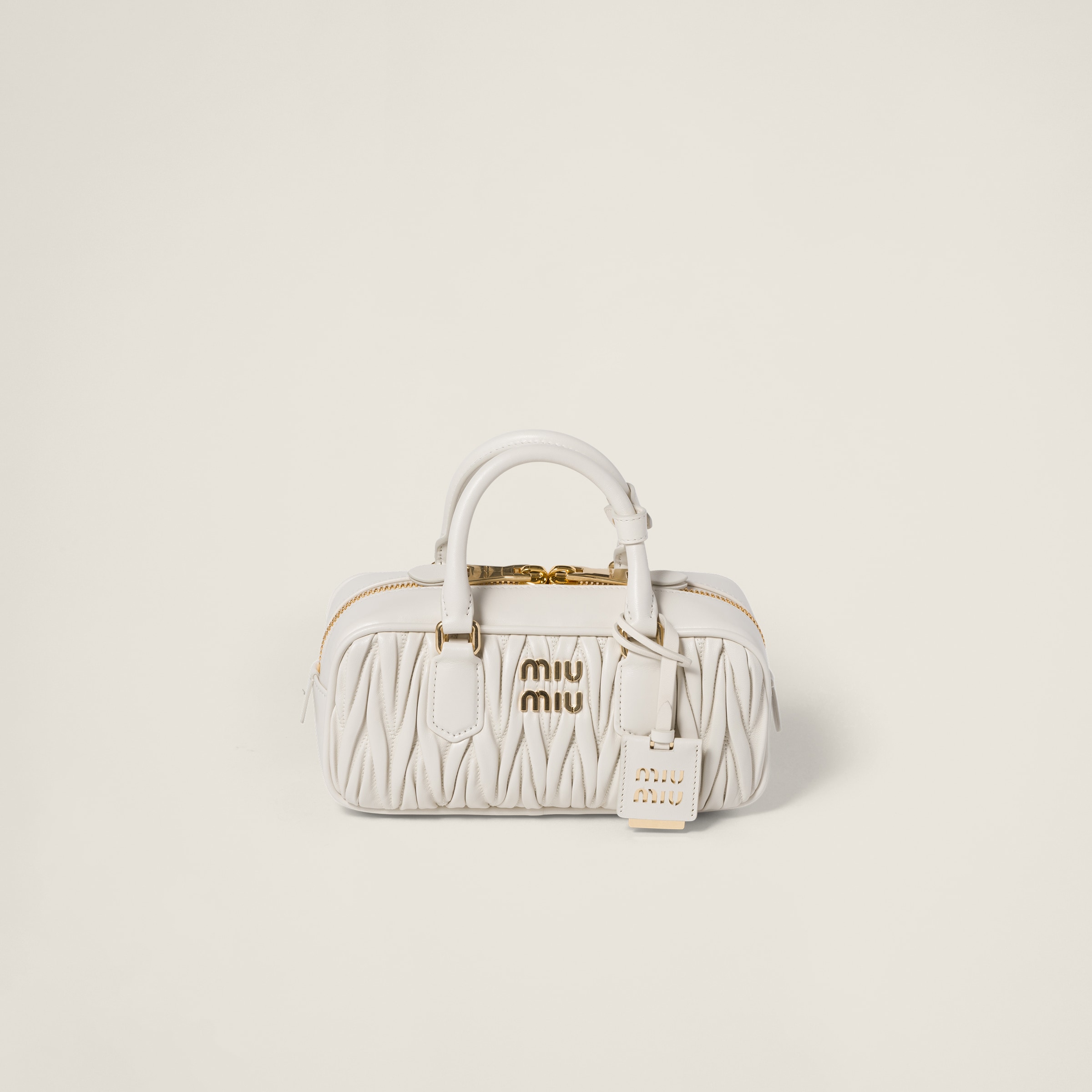 ARCADIE MATELASSÉ NAPPA LEATHER BAG, S, WHITE