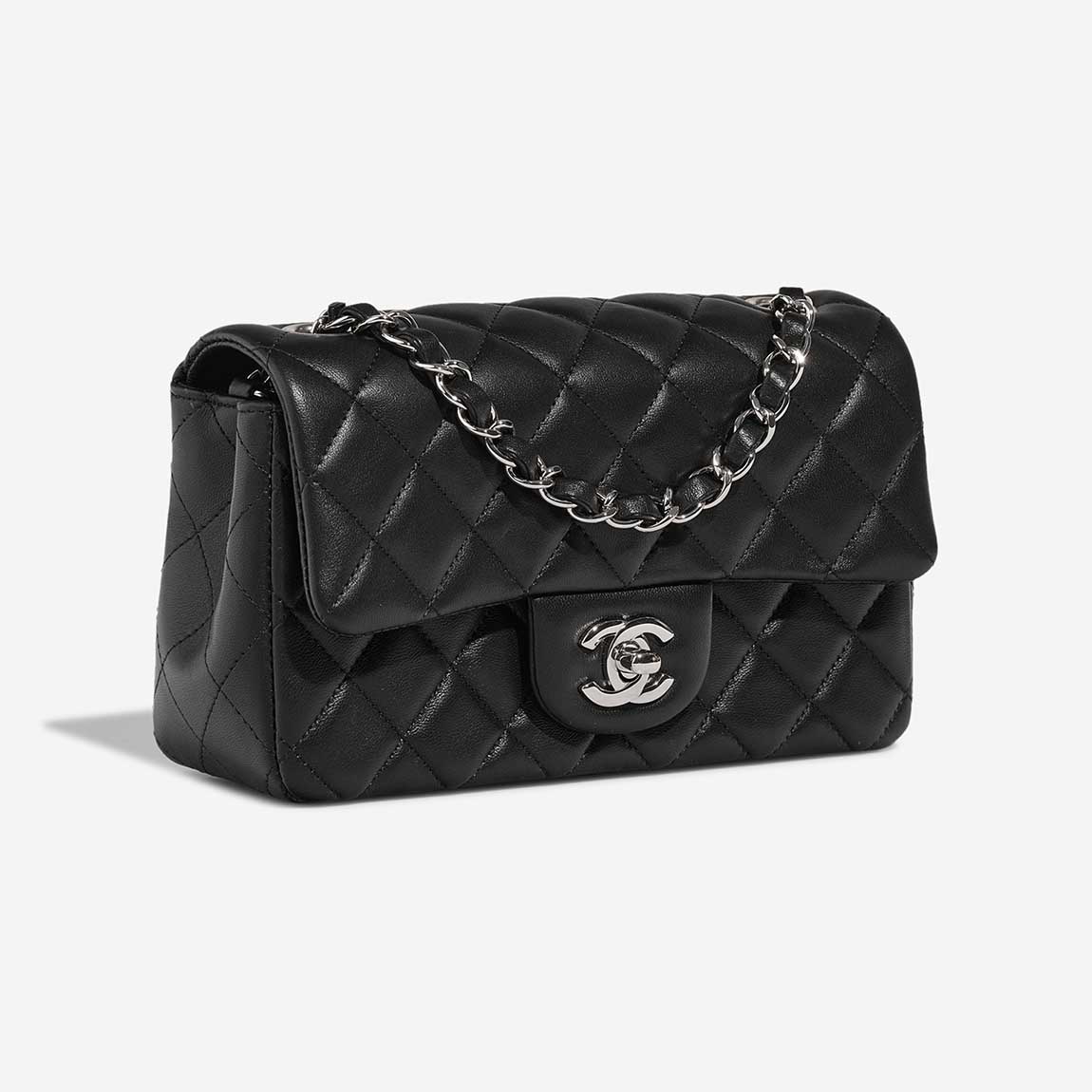 RECTANGULAR MINI FLAP BAG, BLACK