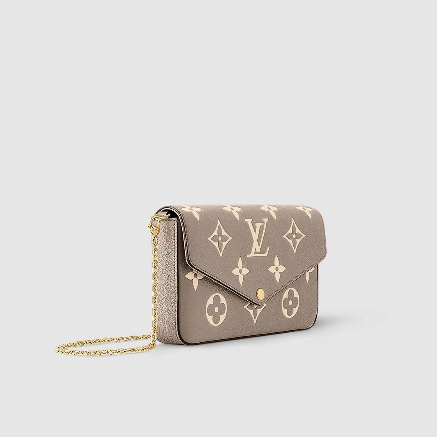 FÉLICIE POCHETTE, MONOGRAM EMPREINTE LEATHER/ DOVE/CREAM