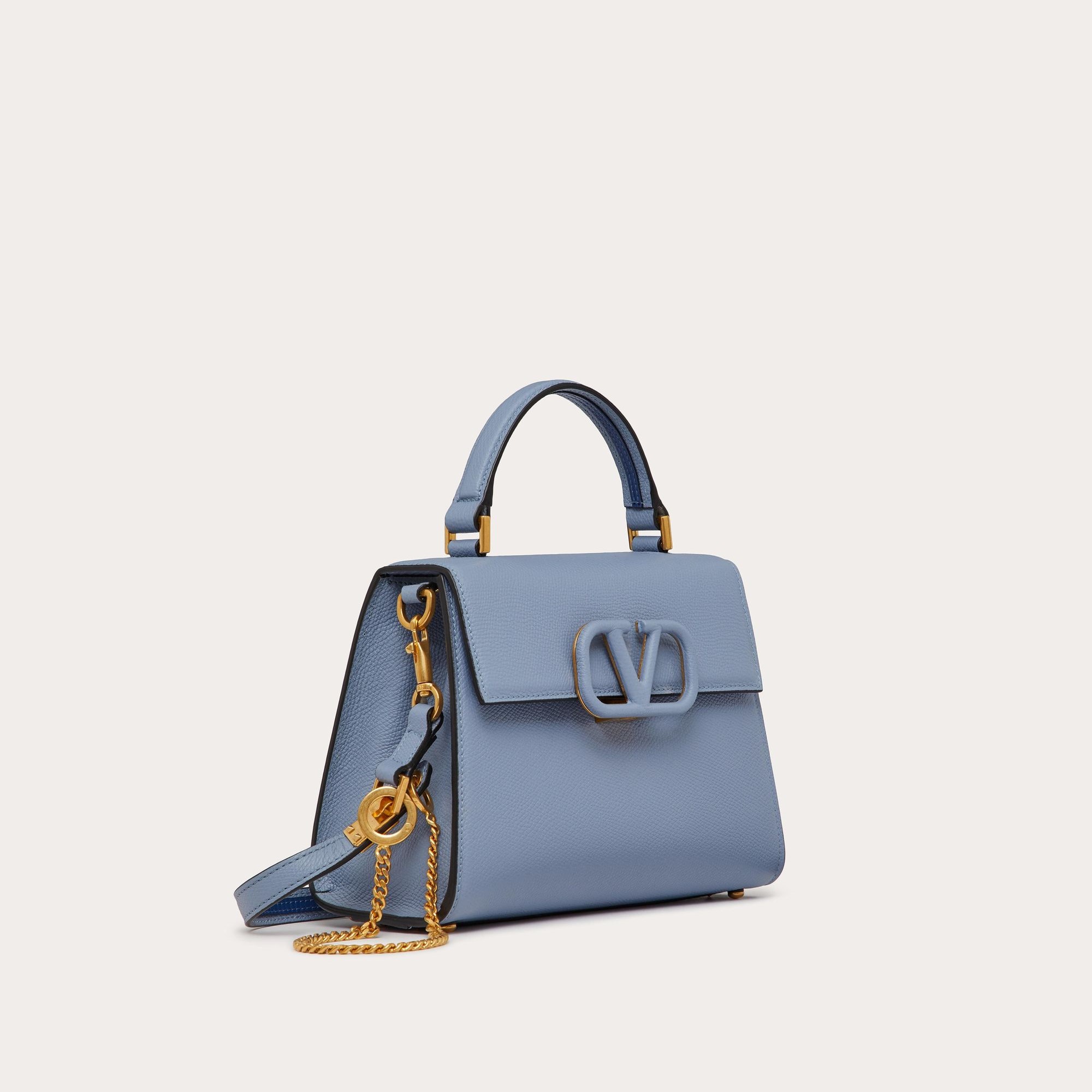 SMALL VSLING GRAINY CALFSKIN HANDBAG, NIAGARA