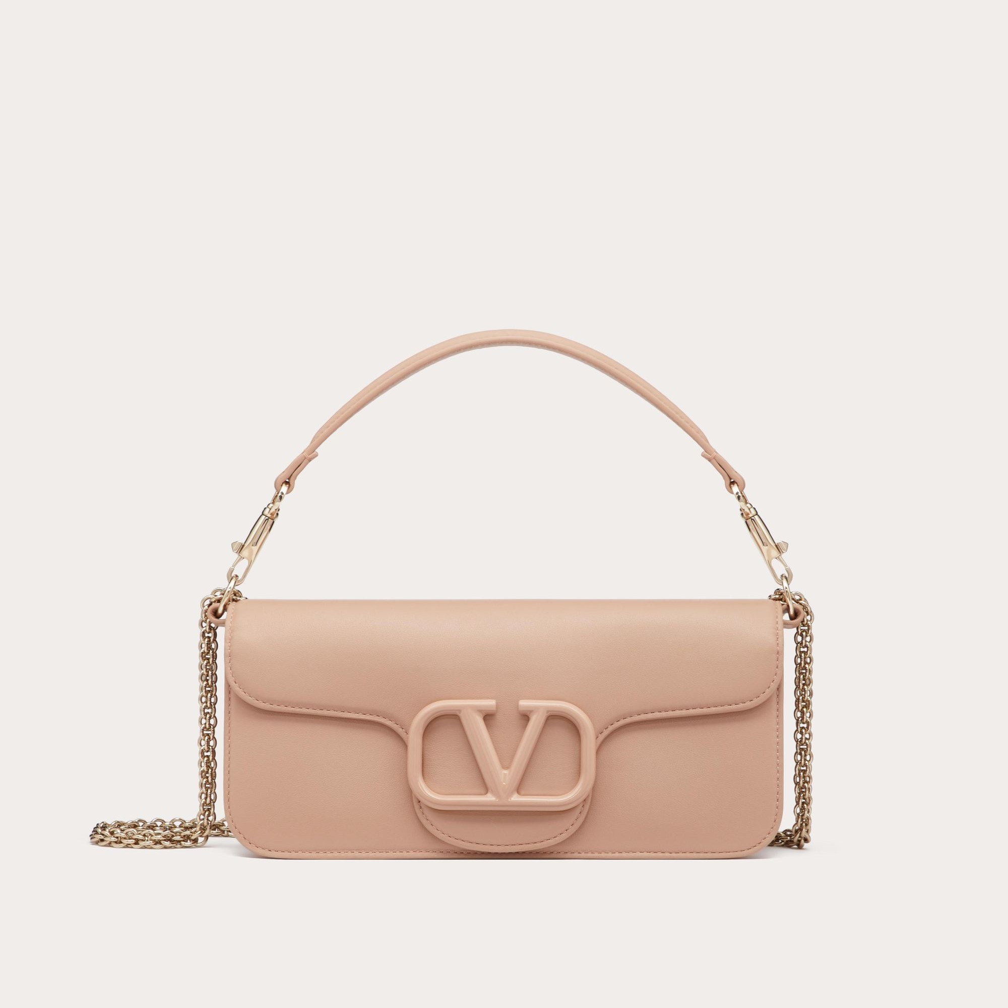 GARAVANI LOCÒ CALFSKIN SHOULDER BAG, ROSE CANNELLE