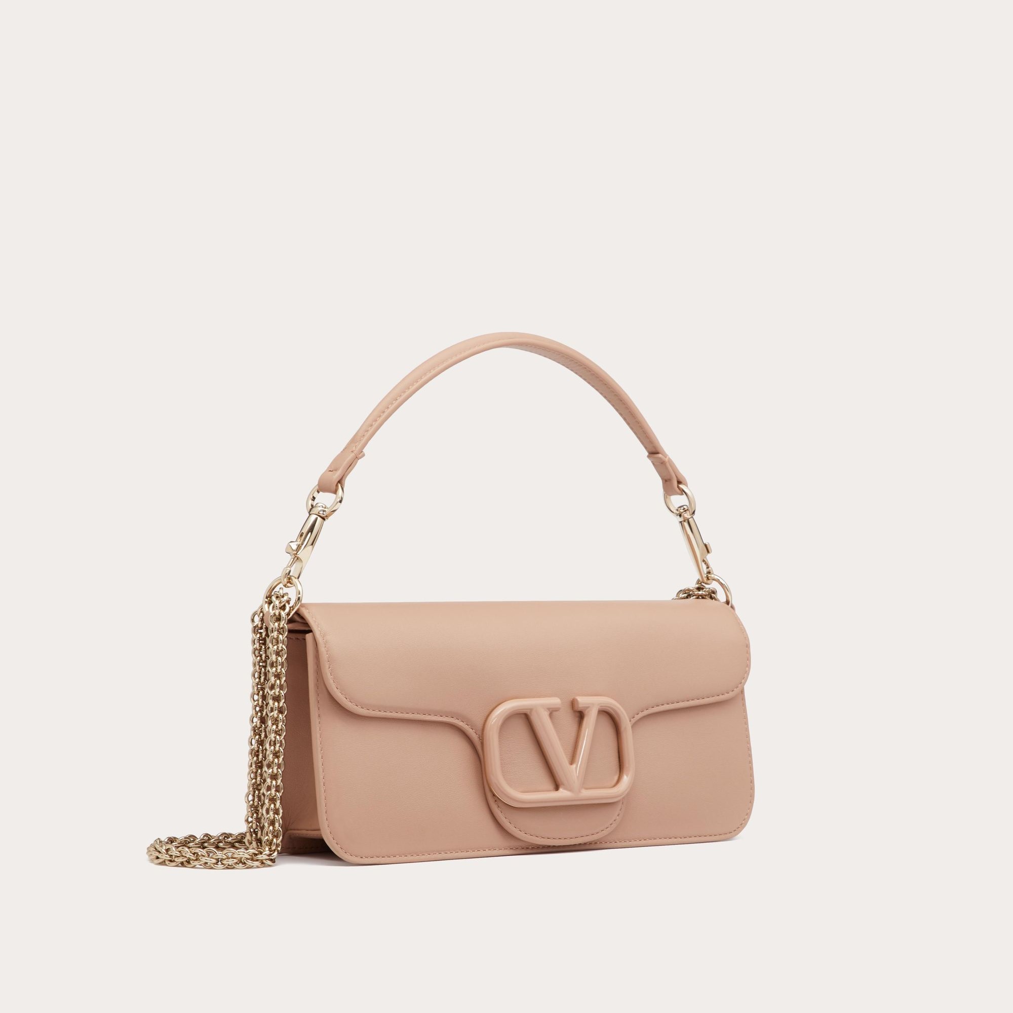 GARAVANI LOCÒ CALFSKIN SHOULDER BAG, ROSE CANNELLE