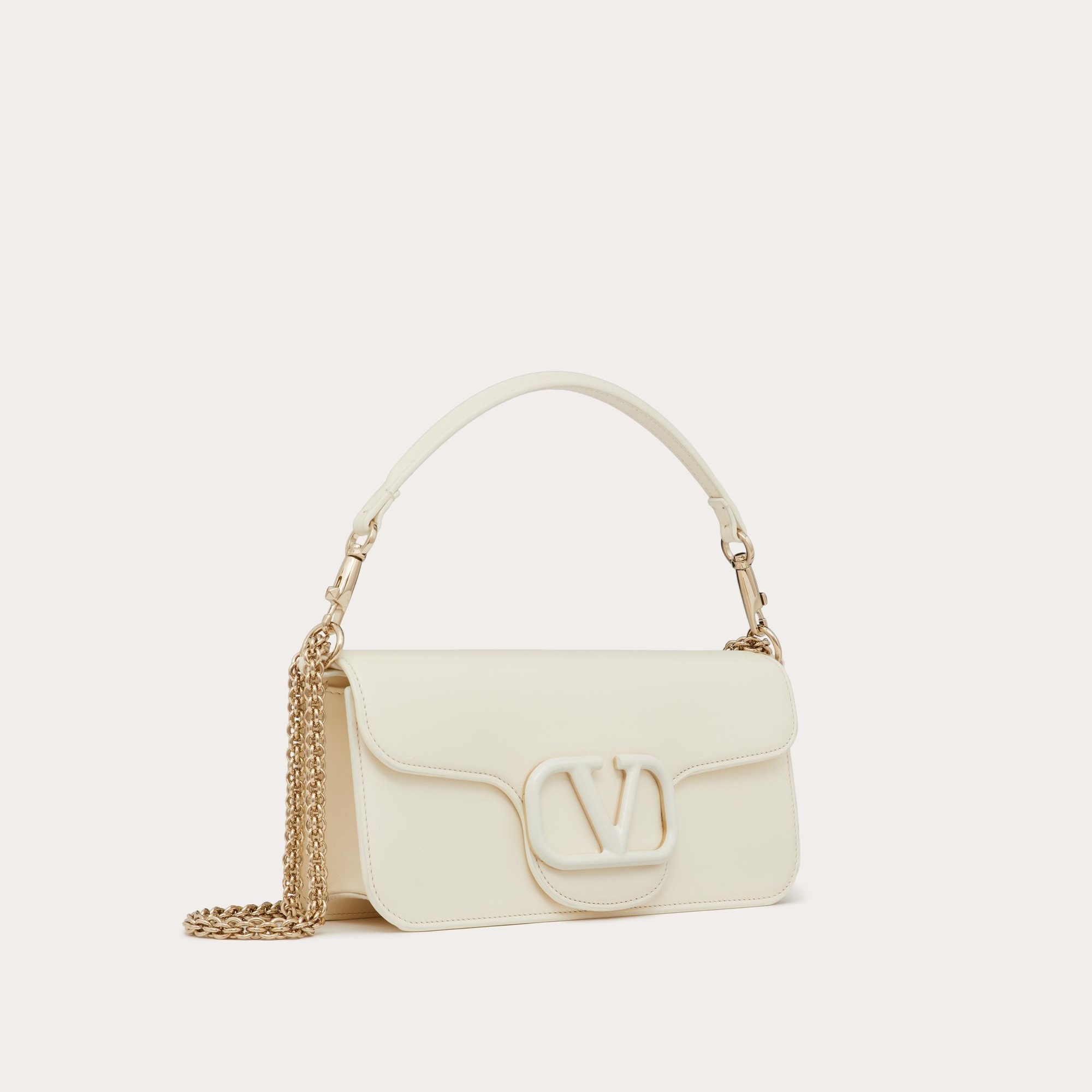 GARAVANI LOCÒ CALFSKIN SHOULDER BAG, IVORY