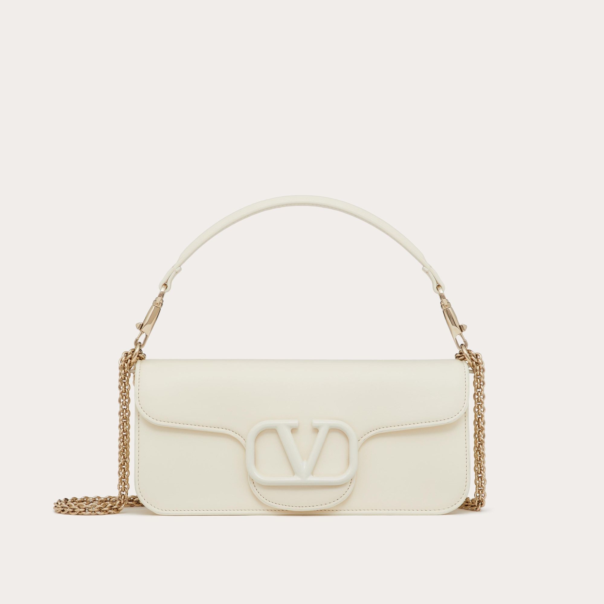 GARAVANI LOCÒ CALFSKIN SHOULDER BAG, IVORY