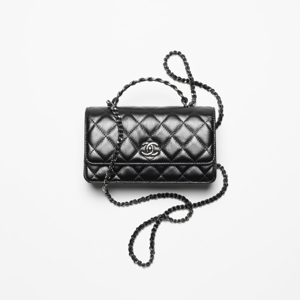 CLUTCH WITH CHAIN, BLACK