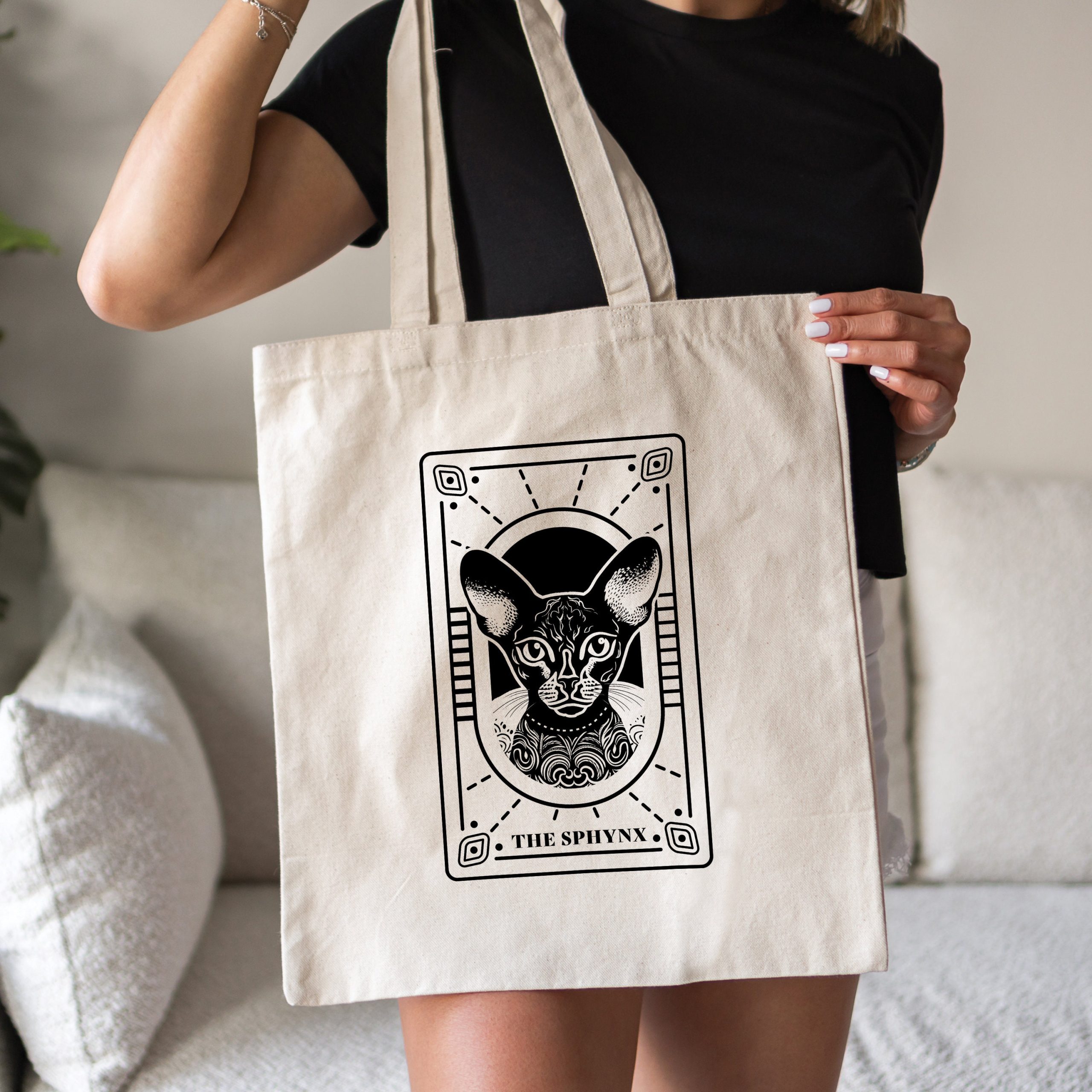 Sphynx Cat Tarot Card Tote Bag