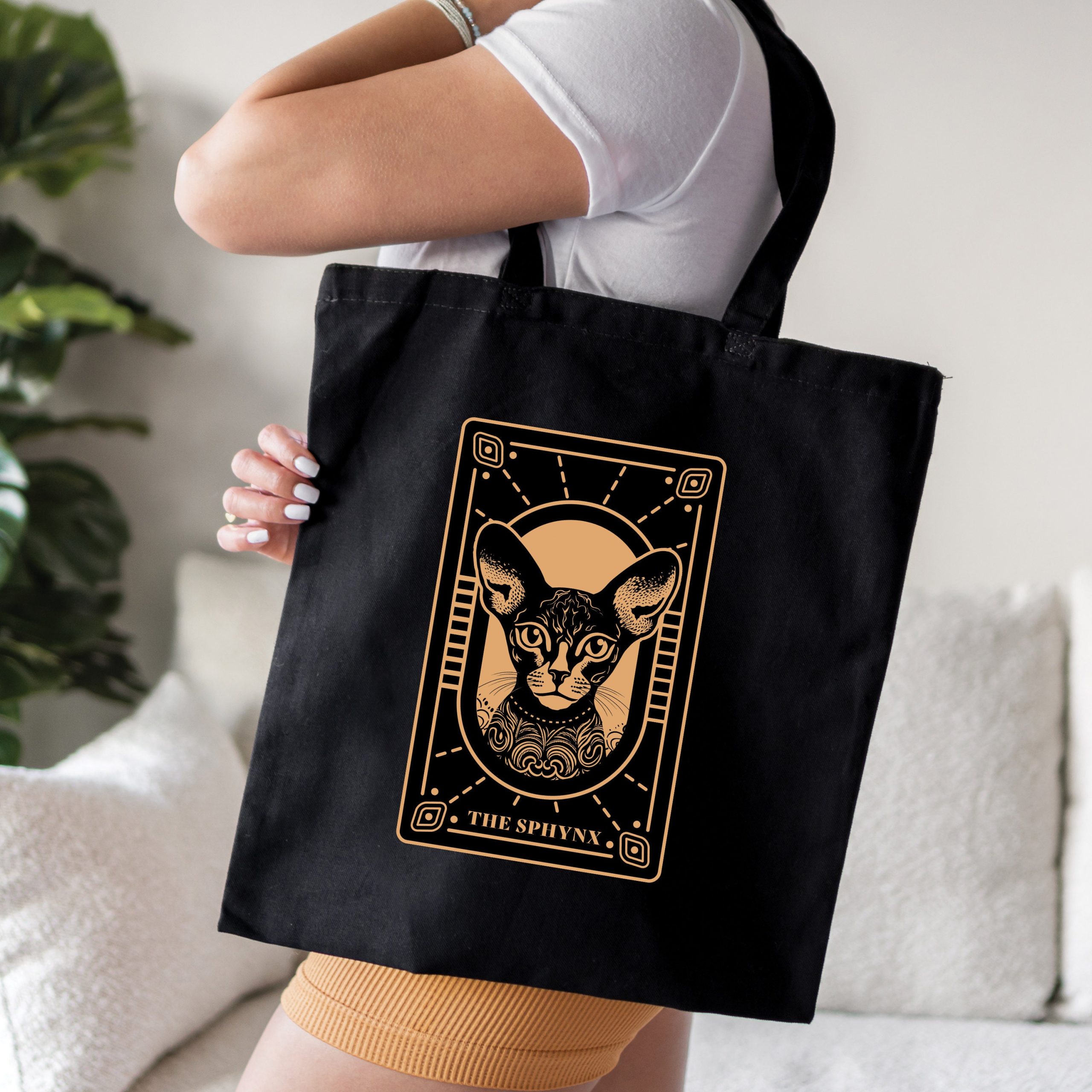 Sphynx Cat Tarot Card Tote Bag