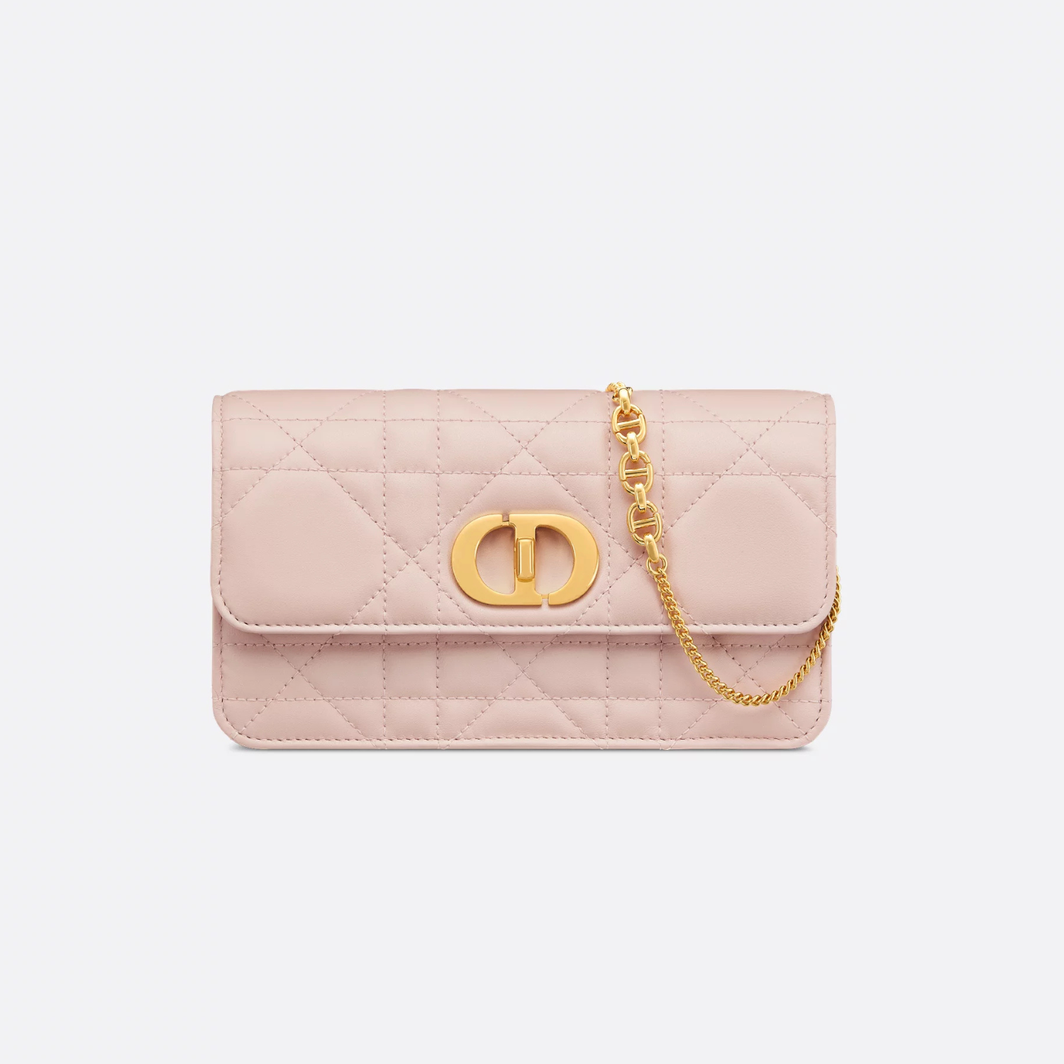 MISS CARO POUCH WITH CHAIN, POWDER PINK