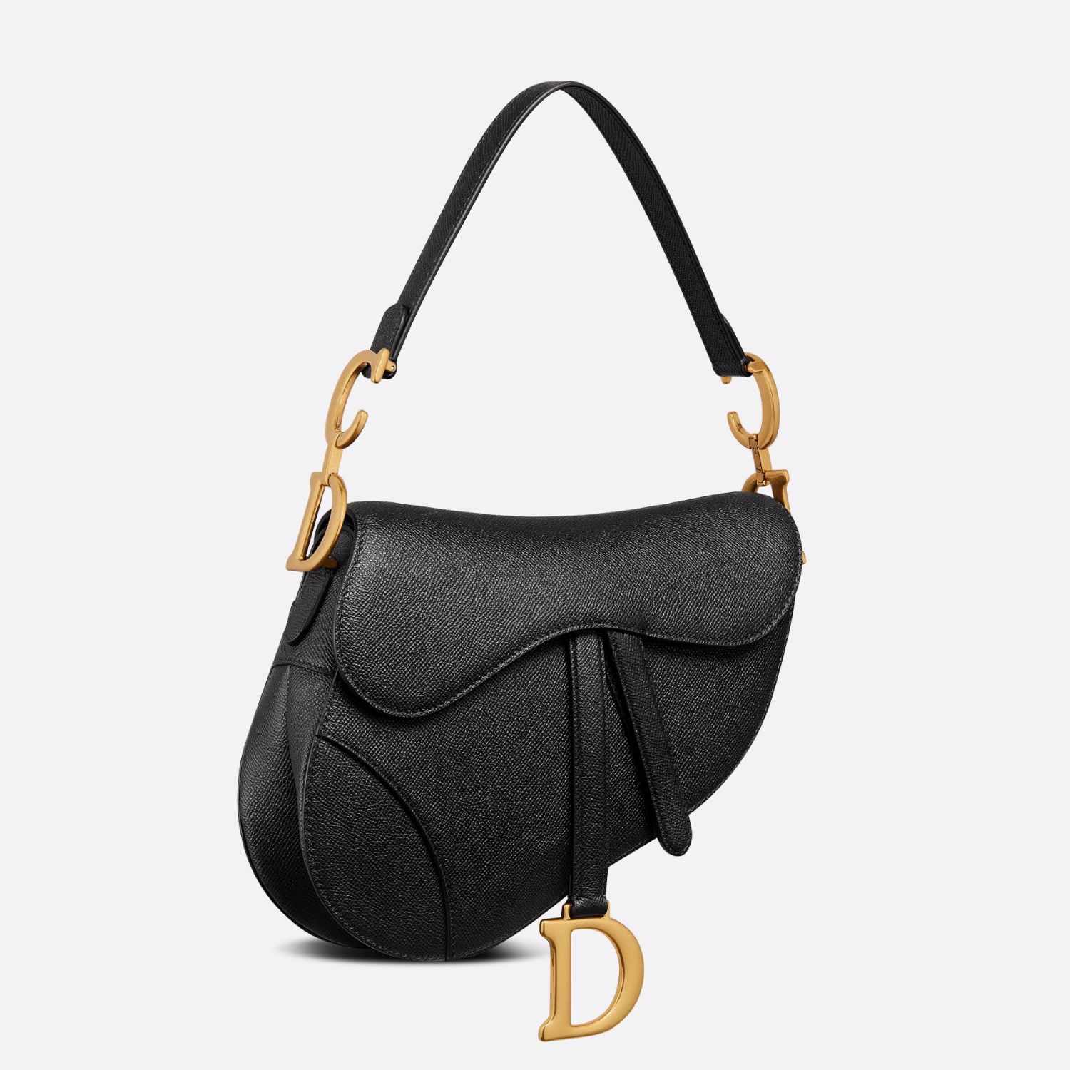 SADDLE BAG WITH STRAP, BLACK