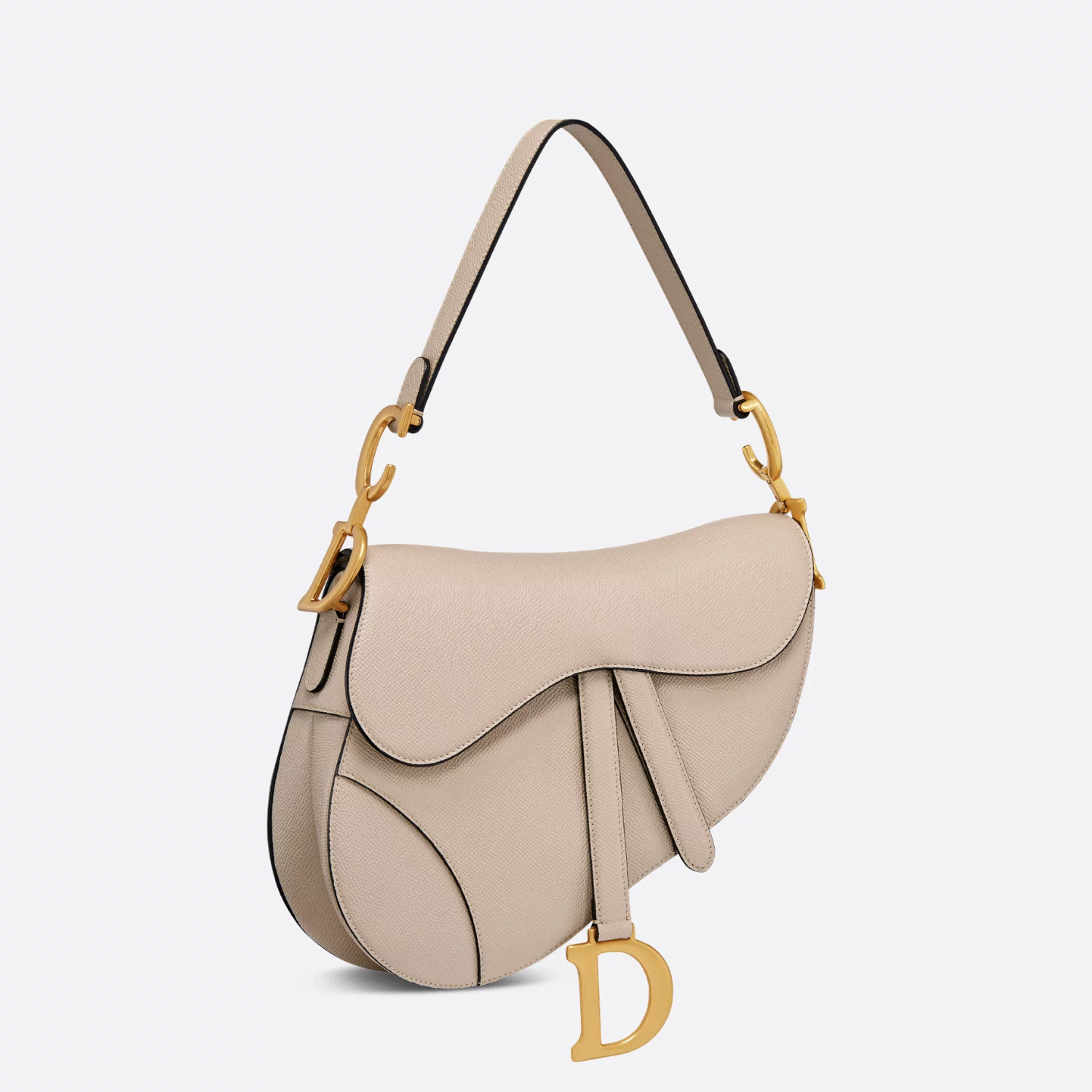 SADDLE BAG WITH STRAP, POWDER BEIGE