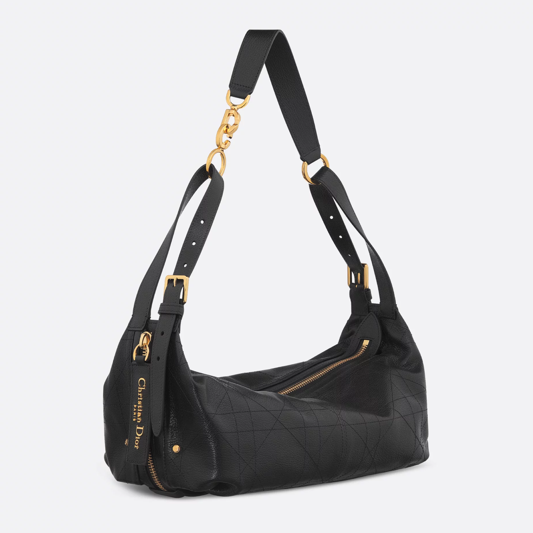 [CD] MEDIUM D-JOURNEY BAG, GOATSKIN – BLACK
