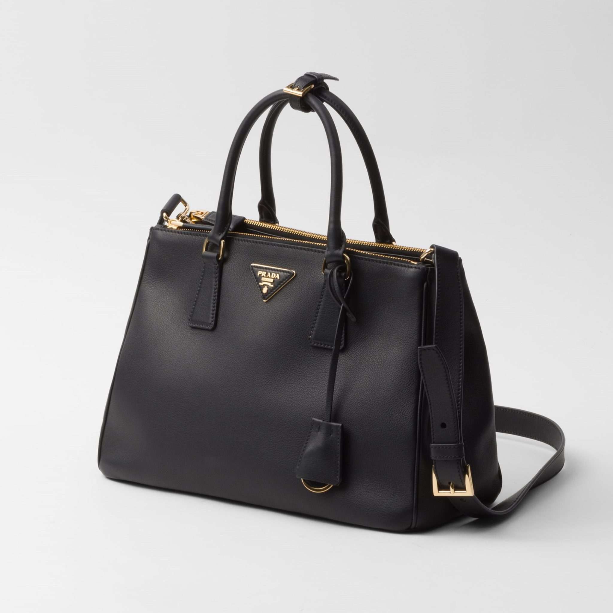 [PRADA] LARGE GALLERIA BAG, CALFSKIN – BLACK